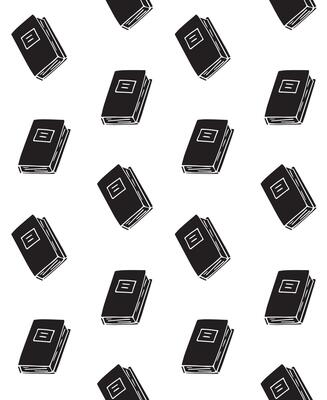 Seamless pattern of hand drawn book isolated on white background