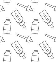 Seamless pattern of flat essence oil bottle isolated on white background vector