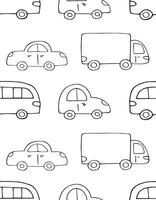 Seamless pattern of hand drawn sketch car isolated on white background vector
