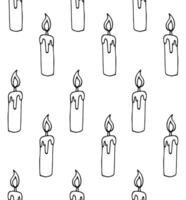 Seamless pattern of hand drawn doodle sketch candle vector