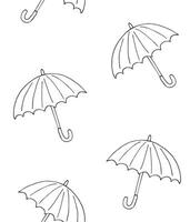 Seamless pattern of hand drawn doodle sketch umbrella isolated on white background vector