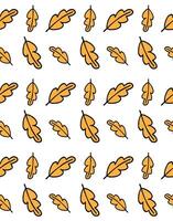 Seamless pattern of hand drawn doodle oak leaf isolated on white background vector