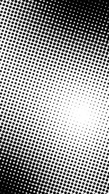 Black and white halftone dots vertical background with circle mode. Suitable for comics, prints, posters, etc.