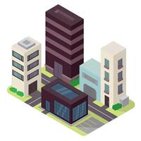 Isometric view of a city vector