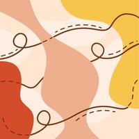 Looped dashed lines over warm shapes. vector