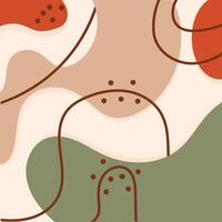 Soft earthy blobs with curved line accents. vector