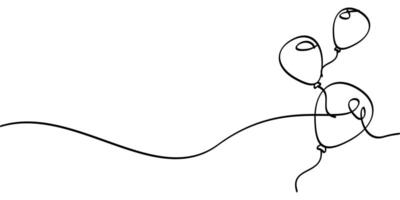 continuous line drawing of balloon symbol. abstract line art illustration vector