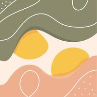 Layered curves and yellow abstract circles. vector