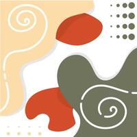 Spiral shapes and color blocks abstract art vector