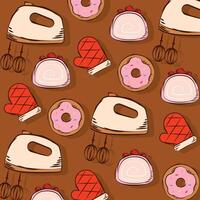 Mixer mitt donut repeat. vector