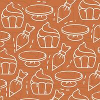 Cupcake and tools repeat. vector