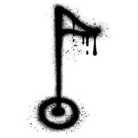 Golf hole with flag in graffiti style with black spray paint. vector