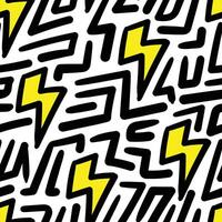 Flash light seamless pattern with doodle surroundings vector