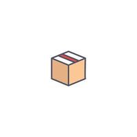A box with a red stripe on it is shown vector
