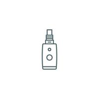 A bottle of perfume is shown in a line drawing vector