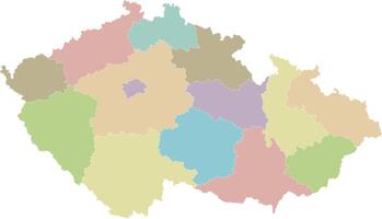 blank map of Czechia or Czech Republic with regions or territories and administrative divisions. Editable and clearly labeled layers. vector