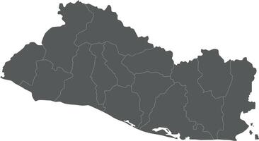 regional blank map of El Salvador with departments and administrative divisions. Editable and clearly labeled layers. vector