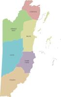 map of Belize with districts or regions and administrative divisions. Editable and clearly labeled layers. vector