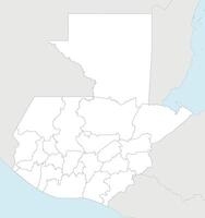 regional blank map of Guatemala with departments and administrative divisions, and neighbouring countries and territories. Editable and clearly labeled layers. vector