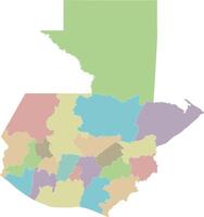regional blank map of Guatemala with departments or territories and administrative divisions. Editable and clearly labeled layers. vector