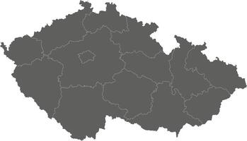 blank map of Czechia or Czech Republic with regions and administrative divisions. Editable and clearly labeled layers. vector