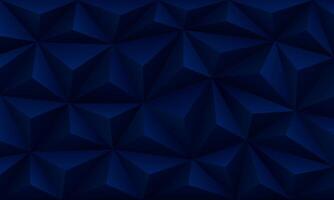 elegant dark blue 3d triangle polygon pattern background vector