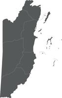 regional blank map of Belize with districts and administrative divisions. Editable and clearly labeled layers. vector