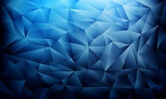 glowing dark blue triangle polygon pattern crystal texture background vector