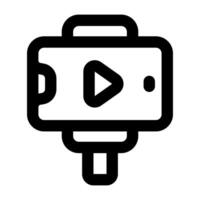 Simple Vlogging outline icon. The icon can be used for websites, print templates, presentation templates, illustrations, etc vector