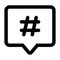 Simple Hashtag outline icon. The icon can be used for websites, print templates, presentation templates, illustrations, etc vector