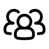 Simple Followers outline icon. The icon can be used for websites, print templates, presentation templates, illustrations, etc vector