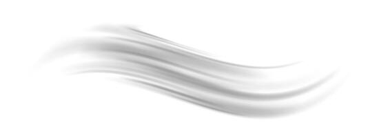 Grey wind line element. Light gris curve speed effect. Air stream flow wavy motion trace. Wind wave blowing concept. Swoosh and swirl stripe path design illustration. Grey swoosh form vector