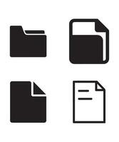 Folder and Document Icons for File Management System vector