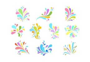 A vibrant collection of abstract color ink splash illustrations, for modern designs, creative backgrounds, posters, and expressive art projects vector