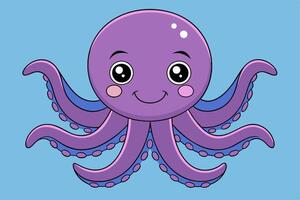 Octopus Carton Graphic For Web And Print. Premium Octopus Illustration Featuring Cute Design Perfect For Websites, Print Materials, Digital Content, And Creative Projects vector