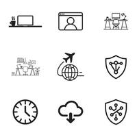 Work from Anywhere and Digital Nomad Icons Pack vector