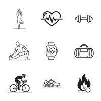 Exercise and Training Icons Set vector