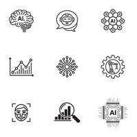 Neural Networks and Automation Icons Set vector