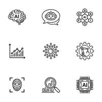 AI and Machine Learning Icons Set vector