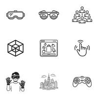 Augmented Reality and Virtual Reality Icons Set vector