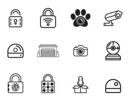Modern Home Security and Automation Icons Collection vector