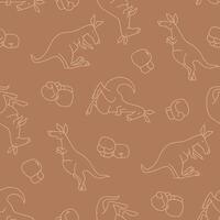 Outline Seamless Pattern of Kangaroo Boxing Glove Background for Fashion Wrapping Print Fabric vector