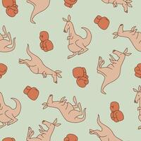 Seamless Pattern of Kangaroo Boxing Glove Background for Fashion Wrapping Print Fabric Surface vector