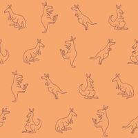 Outline Kangaroo Seamless Pattern Background for Print Fabric Surface Fashion Wrapping vector