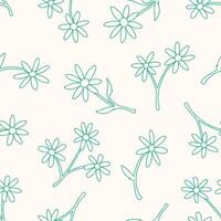 Outline Daisy Flower Seamless Pattern Background for Surface Print Fabric Fashion Wrapping vector