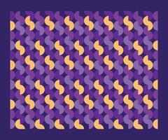 Repeating abstract texture with a geometric pattern featuring semicircles in purple and gold tones vector