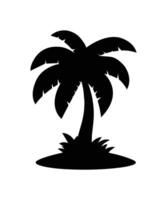Palm tree tropical silhouette symbol isolated on white background vector