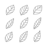Set of leaves icon shape isolated flat style. vector