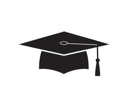 Black Graduation Cap With Shadow design. vector