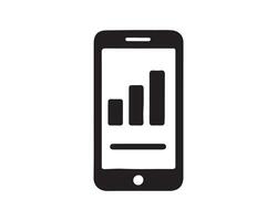 smartphone graph flat style icon design. vector